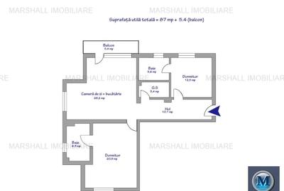 Apartament cu 3 camere decomandat, mobilat în Albert - 15