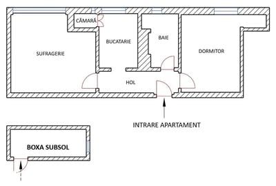 Apartament cu 2 camere decomandat în Central