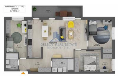 Apartament cu 4 camere decomandat în Șelimbăr - 2