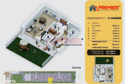 Apartament cu 3 camere în Central