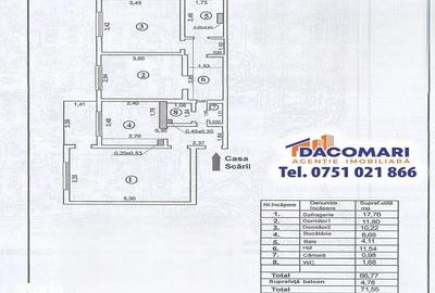 Apartament cu 3 camere decomandat în Micro 38