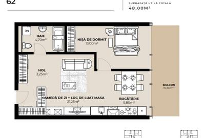 Apartament cu 2 camere în Dâmbul Rotund