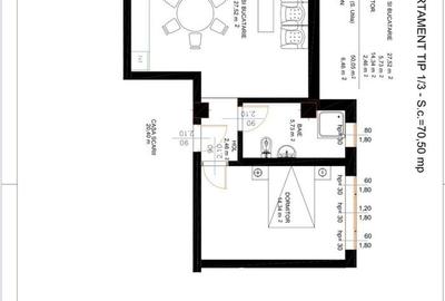 Apartament cu 2 camere decomandat în Central - 1