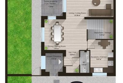Duplex cu 4 camere cu Teren 225 Mp în Frumușani - 23