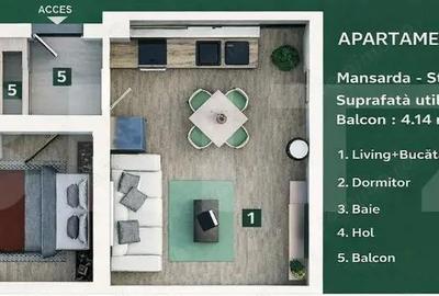 Apartament cu 2 camere în Sânpetru