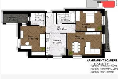 Apartament cu 3 camere decomandat în Central - 8