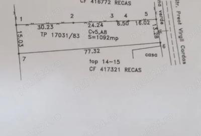 Teren de 1100 mp, în Bazoș - 1