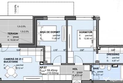 Apartament cu 3 camere semidecomandat în Apahida