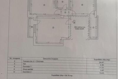 Apartament cu 3 camere decomandat în Nord