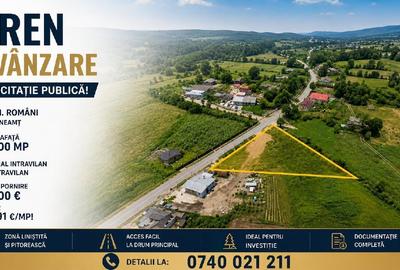 Teren de 2400 mp, în Români