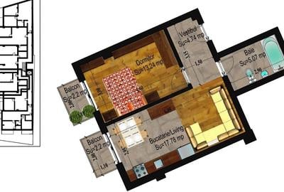Apartament cu 2 camere decomandat în Calea Călărașilor - 10