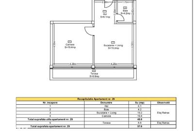 Apartament cu 2 camere semidecomandat în Baciu - 1