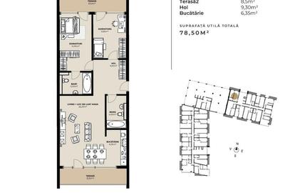Apartament cu 3 camere în Central