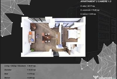 Apartament cu 2 camere decomandat în Tomis Plus - 3