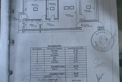 Apartament cu 3 camere decomandat în Vest