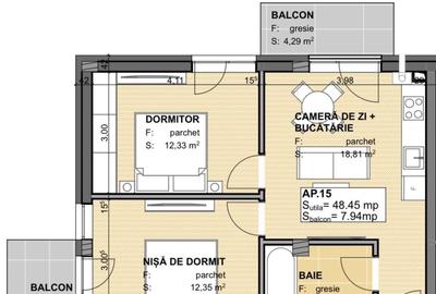 Apartament cu 3 camere decomandat în Apahida - 3