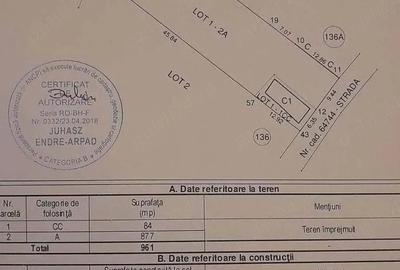 Teren de 961 mp, în Borș