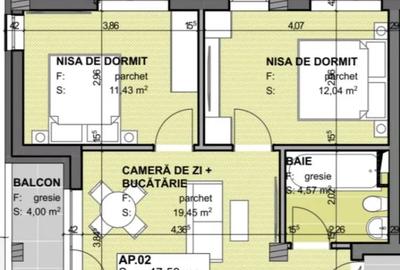 Apartament cu 3 camere semidecomandat în Apahida