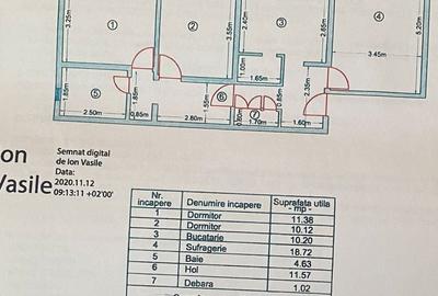 Apartament cu 3 camere decomandat în Central