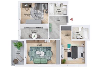 Apartament cu 3 camere decomandat în Prelungirea Ghencea - 13