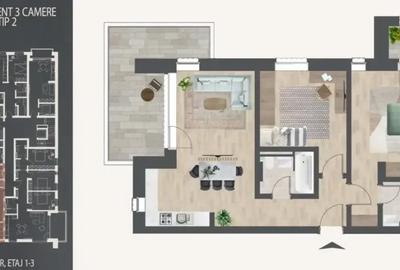 Apartament cu 3 camere decomandat în Theodor Pallady - 2