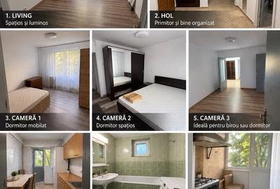 Apartament cu 3 camere semidecomandat în Exterior Vest