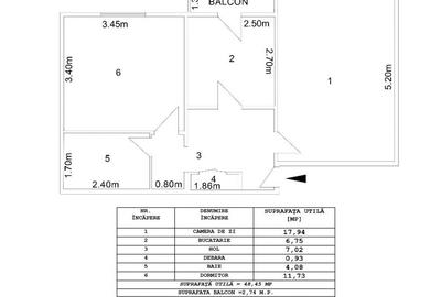 Apartament cu 2 camere decomandat în Central