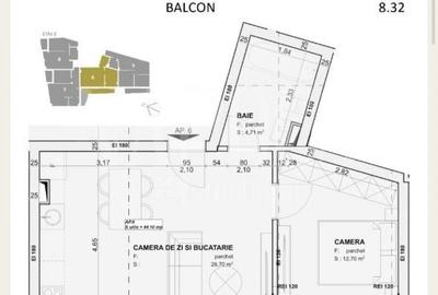 Apartament cu 2 camere semidecomandat în Central