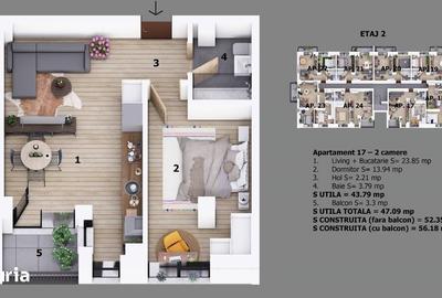 Apartament cu 2 camere în Central - 1