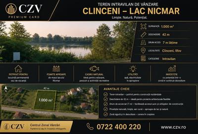 Teren Construcții intravilan de 1000 mp, în Clinceni