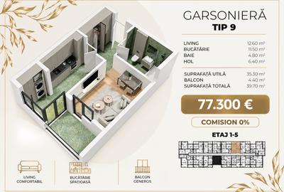 Garsonieră decomandată în Popești-Leordeni