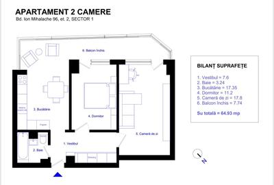 Apartament cu 2 camere în Aviatorilor - 1