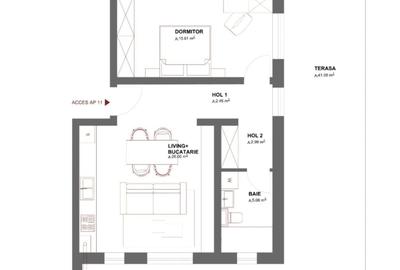 Apartament cu 2 camere în Ronaț