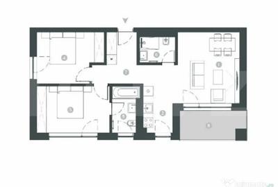 Apartament cu 3 camere semidecomandat în Vest - 1