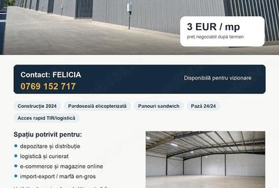 Spațiu comercial, de 950 mp, în Afumați