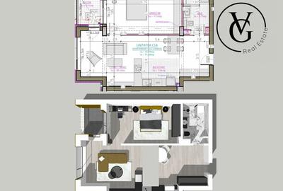 Apartament cu 2 camere semidecomandat în Inel I