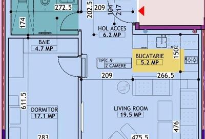 Apartament cu 2 camere semidecomandat în Pipera
