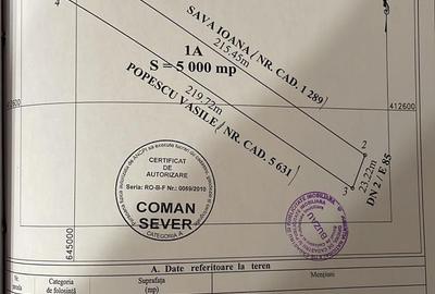 Teren de 5000 mp, în Vadu Pașii