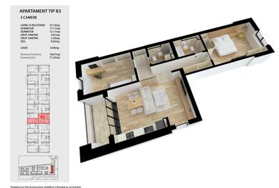 Apartament cu 3 camere semidecomandat în Ghencea