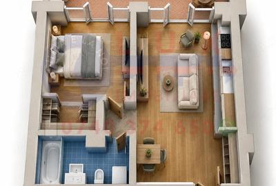 Apartament cu 2 camere semidecomandat în Babadag
