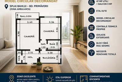 Apartament cu 2 camere decomandat în Podu Roș