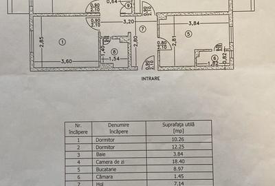 Apartament cu 3 camere decomandat în Central