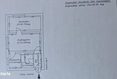 Apartament cu 3 camere decomandat în CET