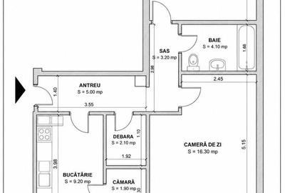 Apartament cu 2 camere decomandat în Decebal