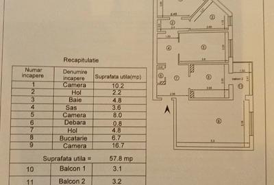 Apartament cu 3 camere decomandat în Gară