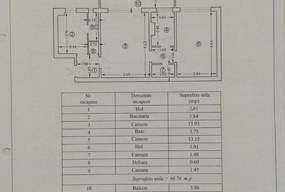 Apartament cu 2 camere semidecomandat în Nord