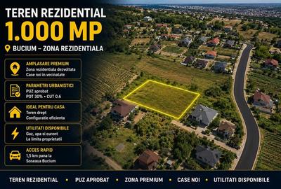 Teren intravilan de 1000 mp, în Bucium