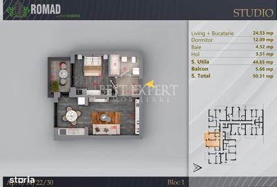 Apartament cu 2 camere în Titan