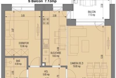Apartament cu 2 camere în Aviației - 1