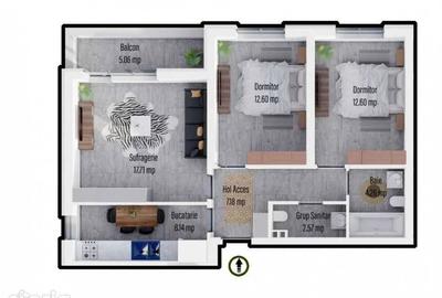 Apartament cu 3 camere decomandat în Militari - 1